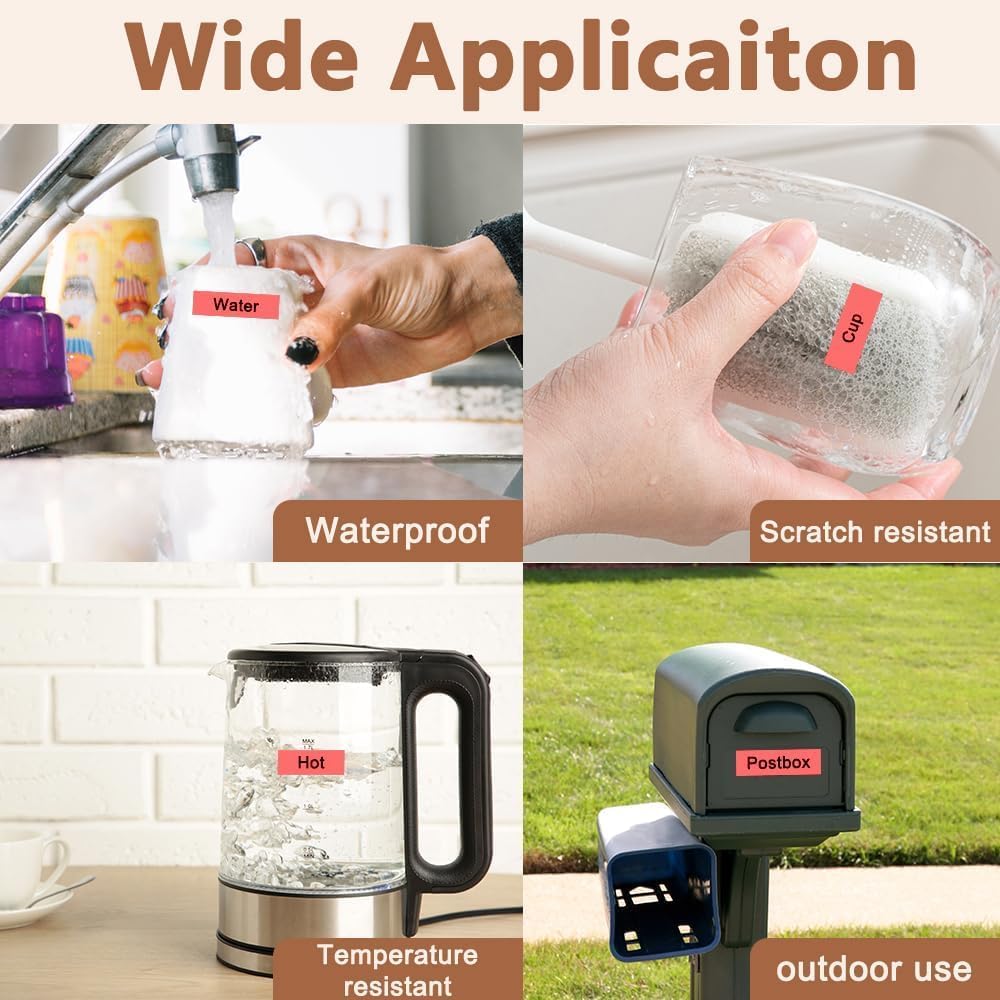 Hehua Tape Tze Tz 18mm 0.7 Laminated Red Compatible for Brother P-Touch TZe-441 TZe441 TZ-441 TZ441 Tape for Ptouch PT D400 D600 D610 P710bt, 3/4'' x 26.2ft Black on Red, 3 Pack