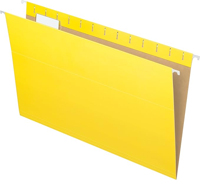 Pendaflex Recycled Hanging Folders, Legal Size, Yellow, 1/5 Cut, 25/BX (81626)