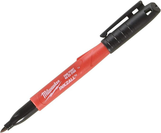 Milwaukee 48-22-3100 Inkzall Jobsite Fine Point Black Permanent Marker (Pack of 24)