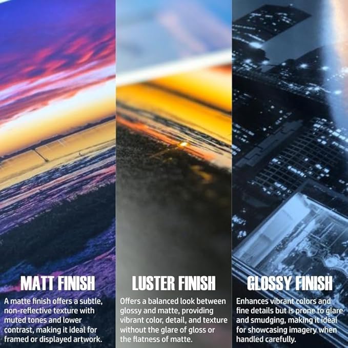 Premium 6x8 Luster Photo Paper for Vibrant Prints - 100 Sheets, Acid-Free, Fade-Resistant, Instant Dry, Thick & Durable Photo Paper for Inkjet Printers