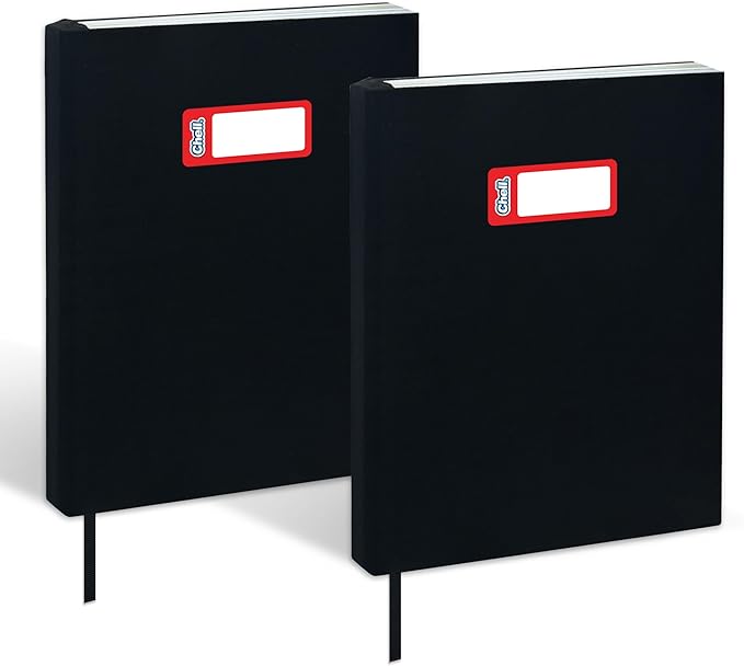 Chell Black Fabric Jumbo Book Covers 9"x11", Book Sox Up to 10"x12.5", Textbook Covers, Stretchable and Reusable Book Protector, Pack of 2