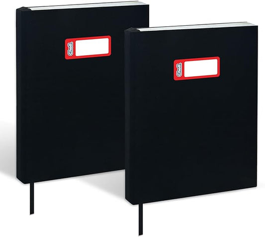Chell Black Fabric Jumbo Book Covers 9"x11", Book Sox Up to 10"x12.5", Textbook Covers, Stretchable and Reusable Book Protector, Pack of 2