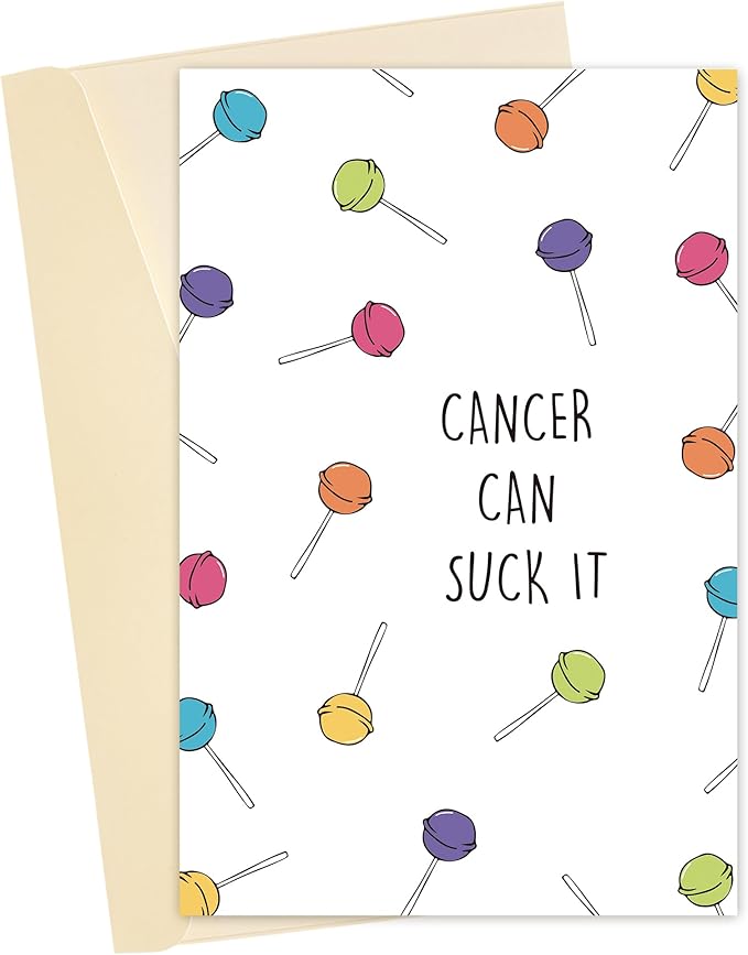 Cute Cancer Support Card, Funny Cancer Get Well Greeting Card, Cancer Fighter Encouragement Gift for Friend Her Bestie