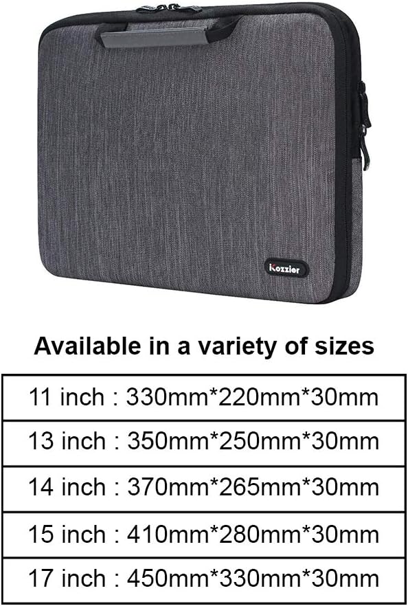 iCozzier 15-15.6 Inch Handle Electronic Accessories Strap Laptop Sleeve Case Bag Protective Bag for 15" MacBook Air/MacBook Pro/Pro Retina Sleeve – Grey