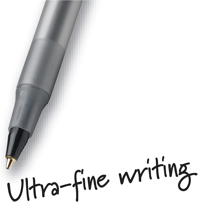 BIC Round Stic Xtra Precision Ball Point Pen, Black, 12 Pack- Pack of 2