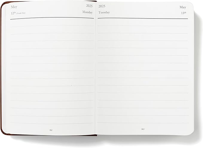 Wykeham's Executive 2025 Daily Journal Planner – Customization Available (Personalized Brown, 8.5"×5.5")