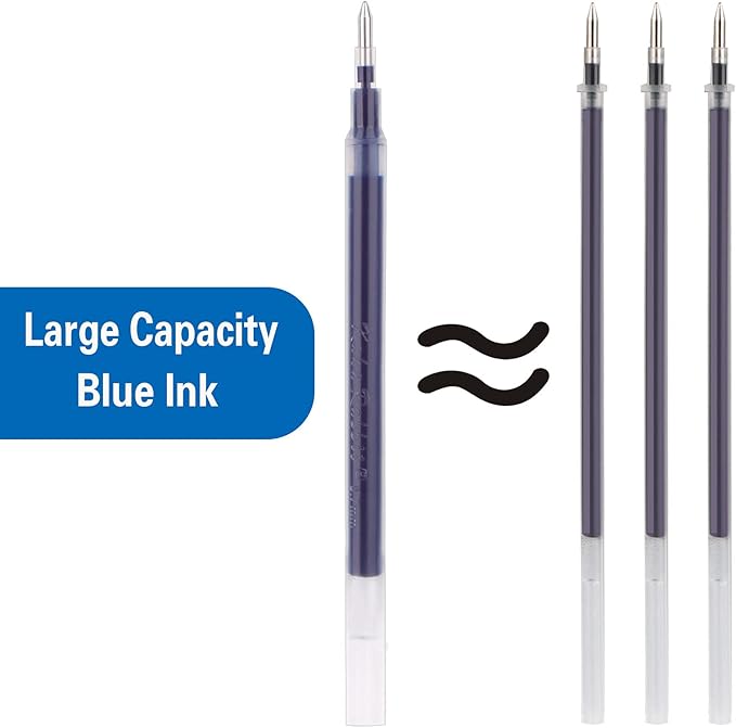 Gel Ink Rollerball Stylus Pen - 18 Pack,1.0mm Gel Pen Bold Point,2 in 1 Capacitive Stylus Pen,Large Capacity Blue Ink,Writing Smoothly for Office,Business,Gift,Metal Silver Clip,Kaka Rabbit