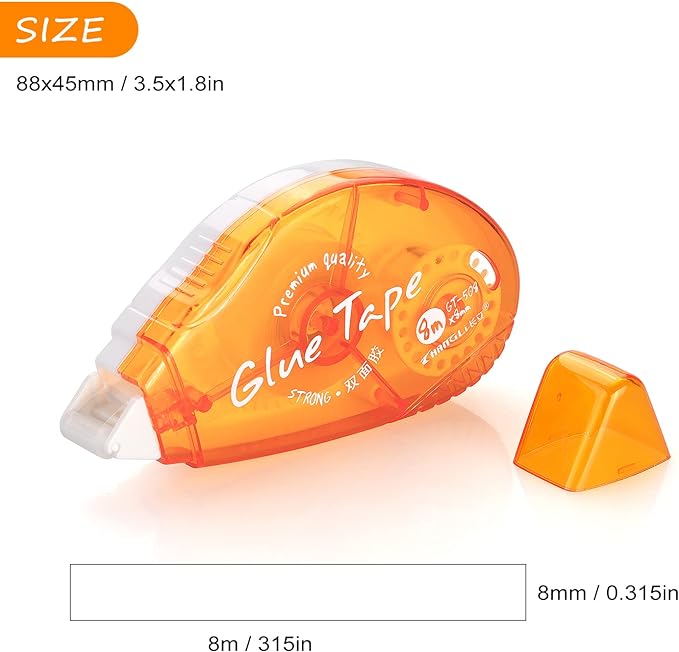 Tamaki 3 Pack Double Sided Tape Roller, Adhesive Scrapbooking Glue Tape, Adhesive Tape Dispenser Runner for Crafts and Arts Projects, Photo Tape for Scrapbooking