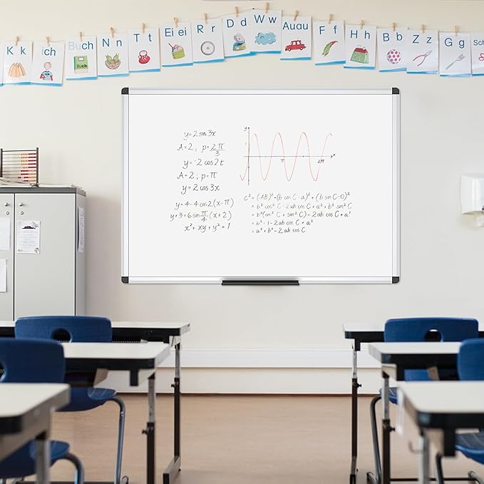 VIZ-PRO Dry Erase Board/Whiteboard, Non-Magnetic, Pack of 3, 24 X 18 Inches, Wall Mounted Board for School Office and Home