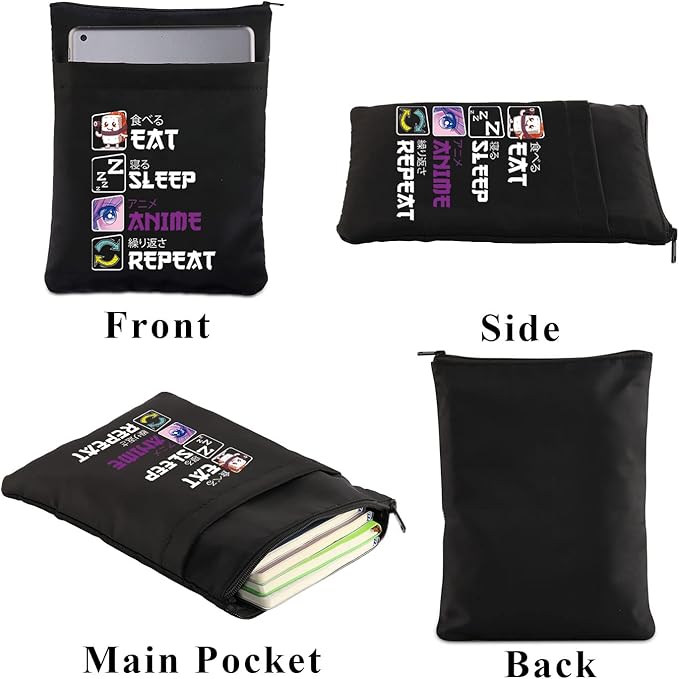 PLITI Eat Sleep Anime Repeat Cute Kawaii Manga Gift Anime Book Sleeve Anime Lover Gift Japanese Anime Fans Gift (Sleep Anime Repeat BSBL)