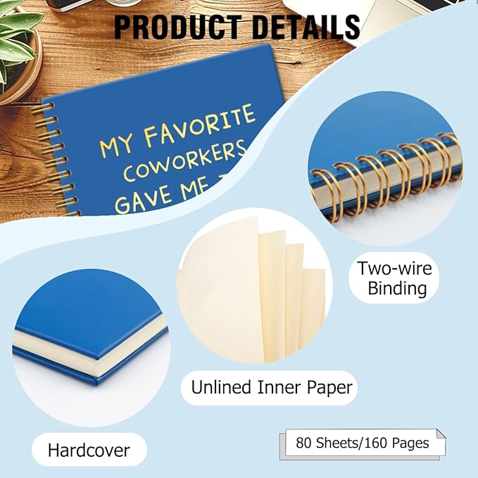 My Favorite Coworkers Gave Me This Navy Blue Hardcover 160 Pages Spiral Notebooks, Funny Coworker Leaving Gifts, Sarcastic Farewell Gifts, Goodbye Gifts for Coworkers, Coworker Birthday Gifts