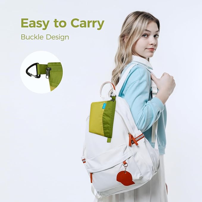 pack all Water-resistant Material Zipper Pouch, Mesh Zipper Bag for Storage, Travel, Office (Large, Green)