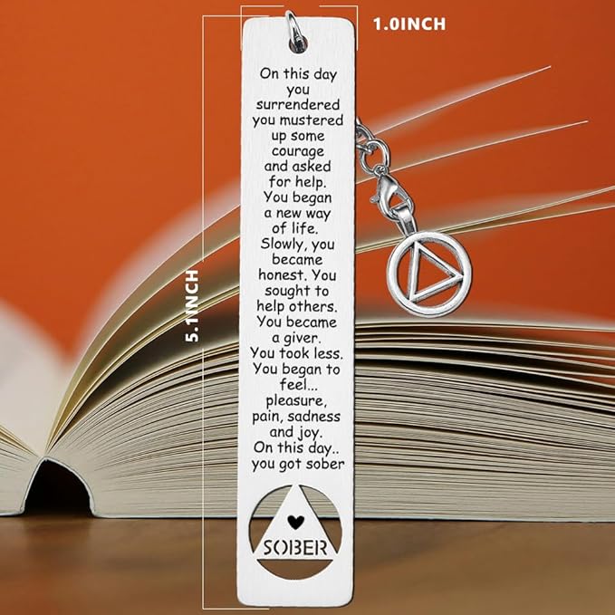 Sobriety Gift for Women Men, Proud of You Sobriety Bookmark, Alcoholics Addiction Stay Clean and Sober Bookmark, Inspirational Christmas Graduation Gifts-DB15