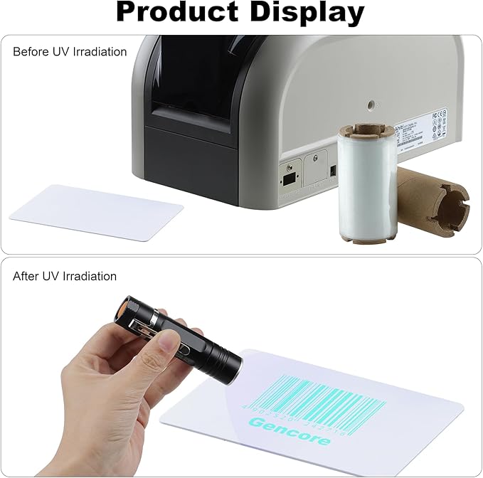 2.36’’ x 295’ UV Color Ribbon 1 Roll, Gencore Fluorescent Anti Theft Invisible Marking Ribbon 1000 Prints, 1'' Core, Compatible for HITI-CS200 HITI-CS200E, Invisible Under UV Light to Green