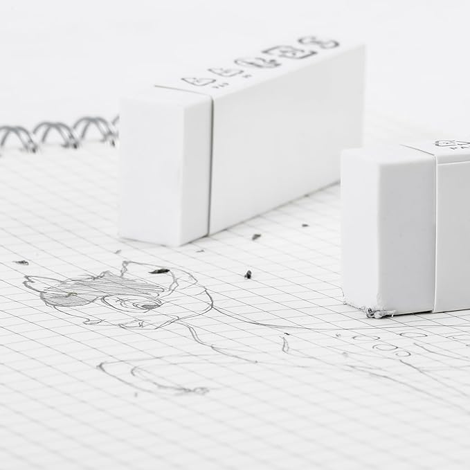 Amazon Basics Block White Eraser, 10 pack