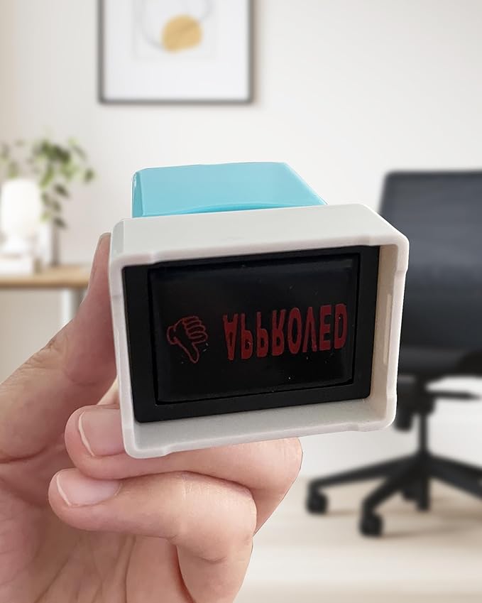 WAFJAMF Approved Stamp–Pre-Inked Rubber Stamp Red Ink Office Stamp Message Stamp-Medium