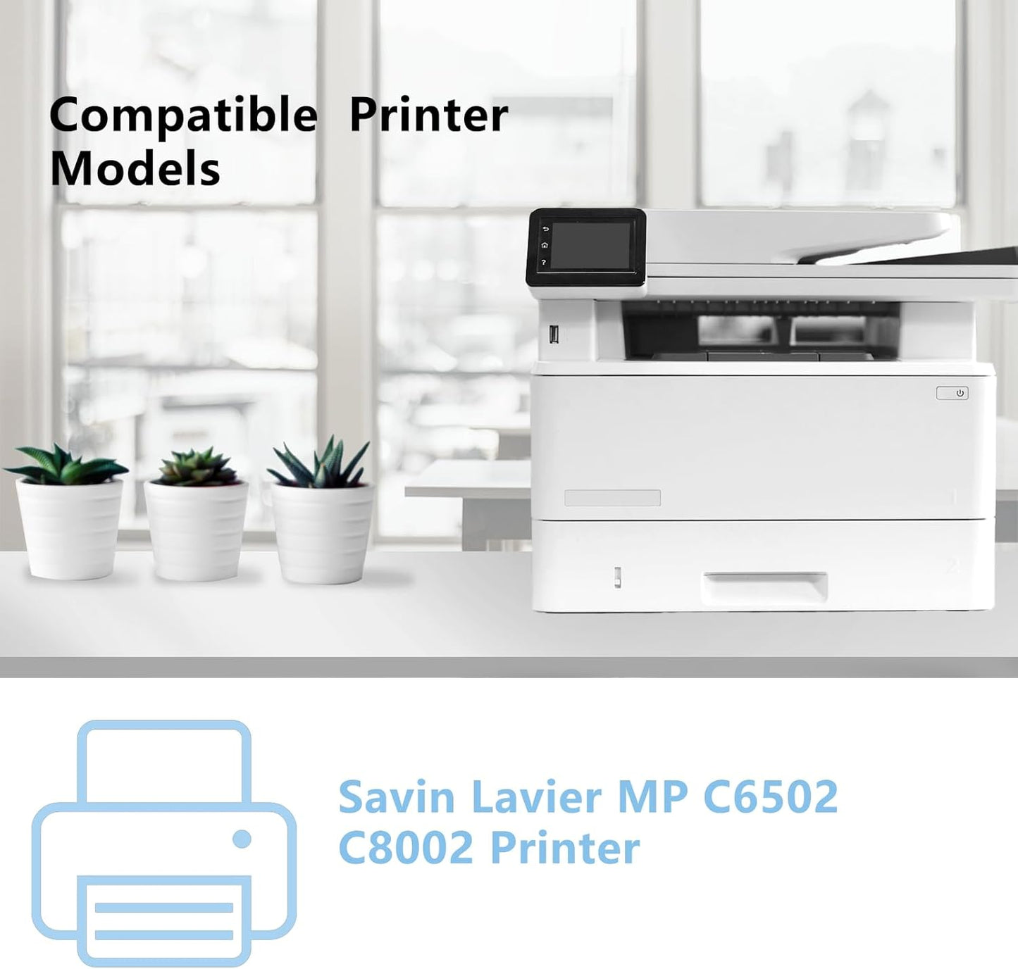 High Yield MPC8002 MPC6502 Toner Cartridge Black Cyan Magenta Yellow 842083 8422084 842085 842086 Toner Replacement for Ricoh Savin Lanier MP C6502 MP C8002 Printer