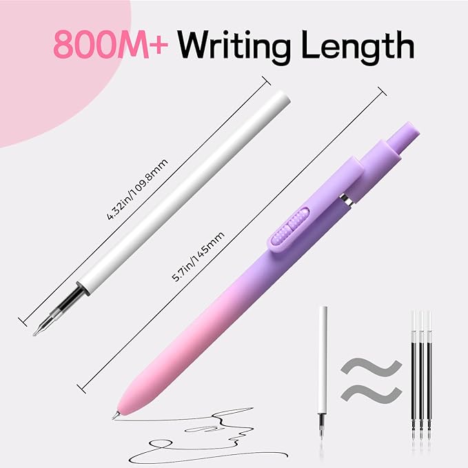 8 Pcs Gel Pens, 0.5mm Quick-dry Black Ink Pens Fine Point Smooth Writing Pens, High-End Series Pens for Journaling Note Taking, Cute Office School Supplies Gifts for Women Men