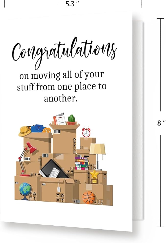 Funny Housewarming Card, Congrats New House Card for Friends, New Home Card for Women Men, Humorous Moving Away Card