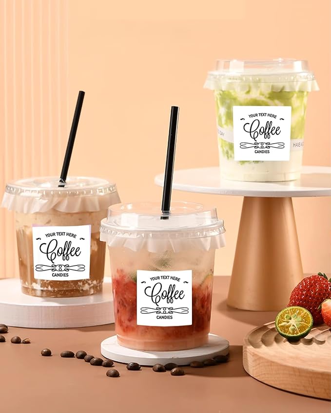 2inch Square Thermal Labels Self-Adhesive, 420 Sheets/Roll Printer Labels for Business and Home, Thermal Sticker for/Shipping/Packaging/DIY Logo Design/Thanks Card/Inventory