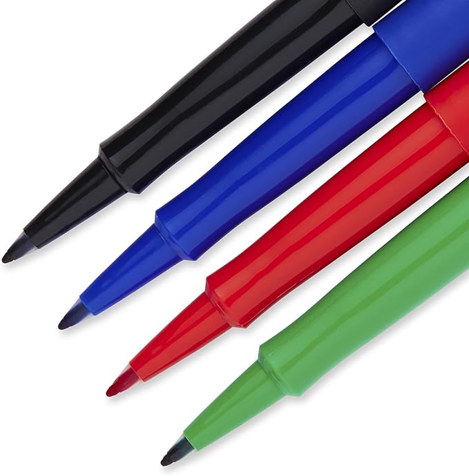 Paper Mate® Flair® Porous-Point Pens, Medium Point, 1.0 mm, Assorted Ink Colors, Pack Of 4 Pens