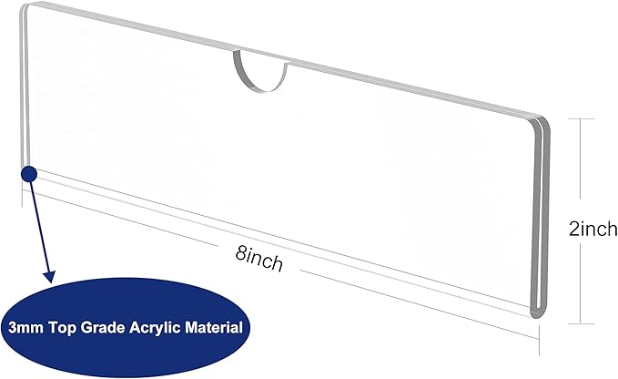 Acrylic Wall Name Plate Holder, Office Name Plate with Adhesive Tapes, Door Name Plate Wall Nameplate Clear Sign Holder Frame, 2"x8", 10 Pack