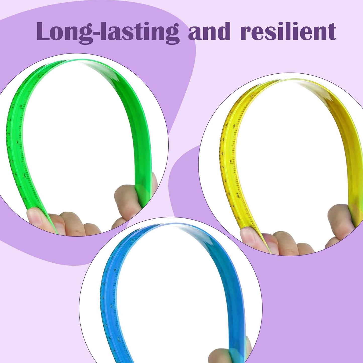 630 Pcs 12 Inch Plastic Rulers Bulk Color Clear Ruler Assorted Color Metric Straight Ruler with Inches and Centimeters for Kids School Classroom Student Back to School Office Gifts Supplies 9 Colors