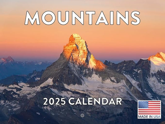 Mountain Calendar 2025 Mountains Monthly Wall Calender 12 Month | American Made In The USA