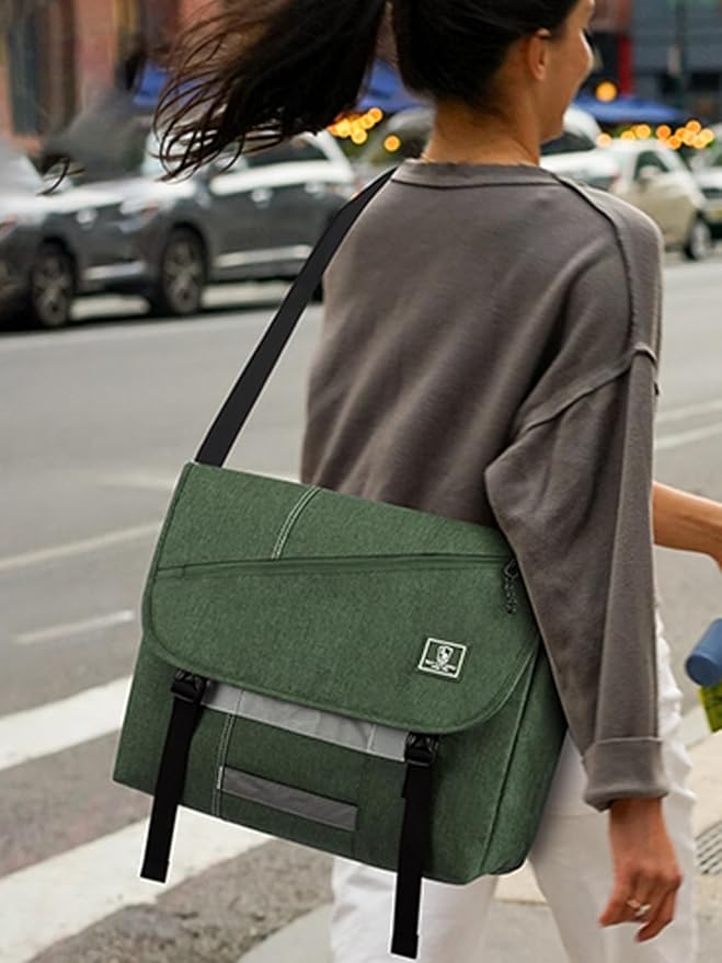 OIWAS Laptop Messenger Bag for Men Crossbody 15.6 Inch Satchel Bags Briefcase Shoulder Bag Work Travel Women Green