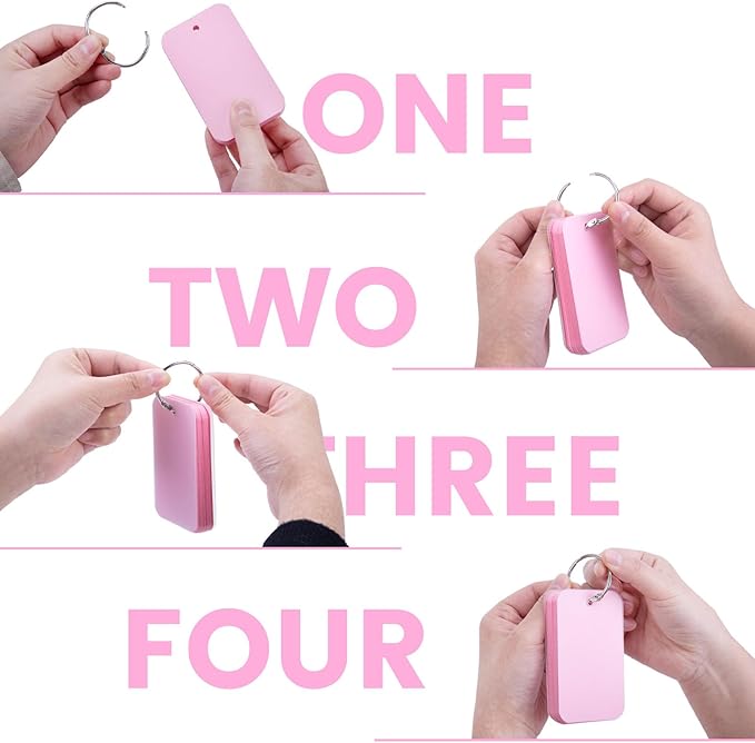 Koogel Blank Index Cards with Ring, 400 Count, 2.2 x 3.5 Inch, Ruled on both Sides, 8 Colors, Waterproof Covers, for School Classroom Supplies, Work Supplies