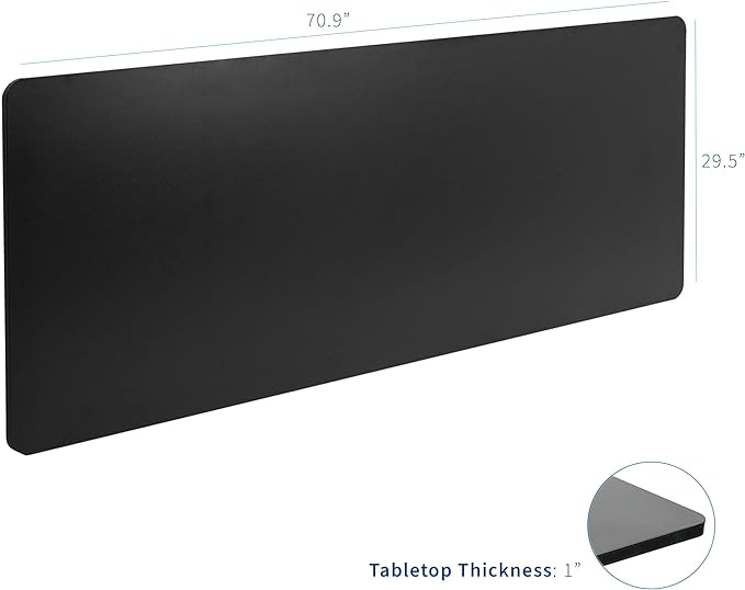 VIVO Universal 71 x 30 inch Solid One-Piece Table Top for Standard and Sit to Stand Height Adjustable Home and Office Desk Frames, Black, DESK-TOP71B