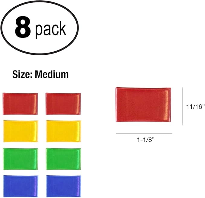Lucky Line Colorful Key Bands - Key Identifiers Medium, 8 Pack (17108)