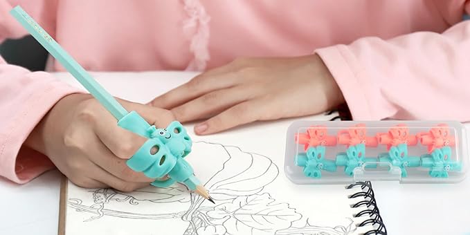 JuneLsy Butterfly Three-Finger Pencil Grips Kids Handwriting Pencil Gripper Pencil Holder Posture Correction Training Writing AIDS for preschooler Kids Toddler 3-7Year (8PCS)