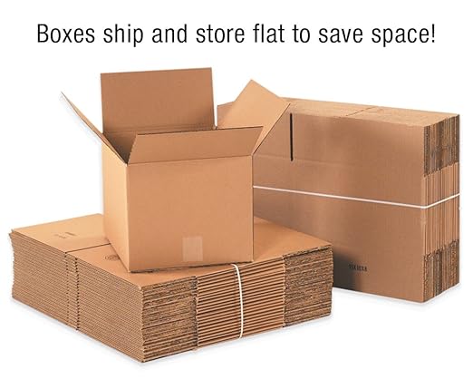 Aviditi 242410 Corrugated Cardboard Box 24" L x 24" W x 10" H, Kraft, for Shipping, Packing and Moving (Pack of 10)