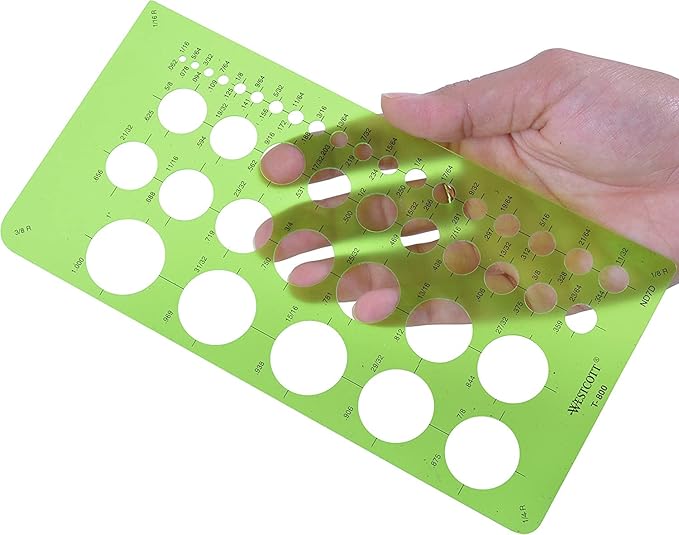 Westcott T-800 Small Circles Template, Plastic Geometric Shapes Template Tool for Drawing and Drafting