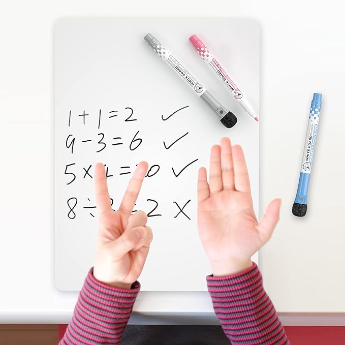 Nicpro 12 x 16 inches Lapboard Small Dry Erase Lap Board Double Sided with 3 Water-Based Pens Learning Mini Whiteboard Portable for Kid Student and Classroom Use