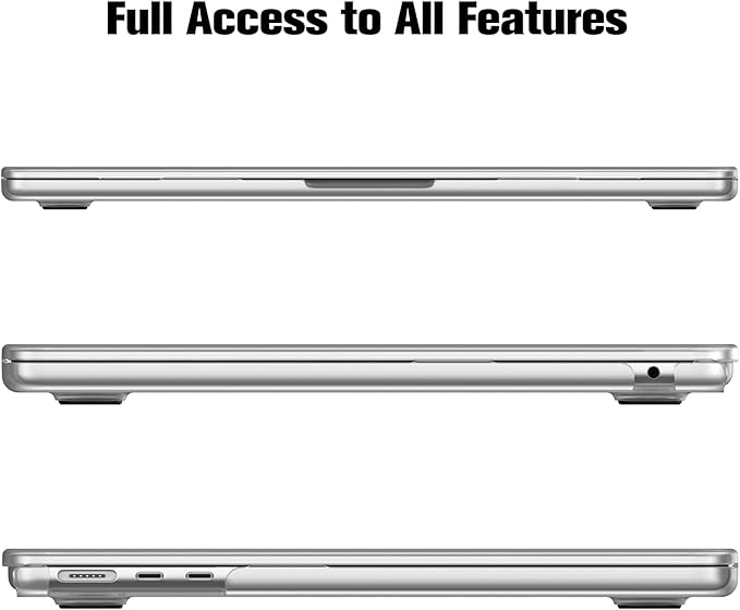 Fintie Case for MacBook Air 13.6 Inch A3113 A2681 (2022 2023 2024 Release) - Snap On Hard Shell Cover for MacBook Air 13.6" M2 M3 Chip with Liquid Retina Display and Touch ID (Frost Clear)