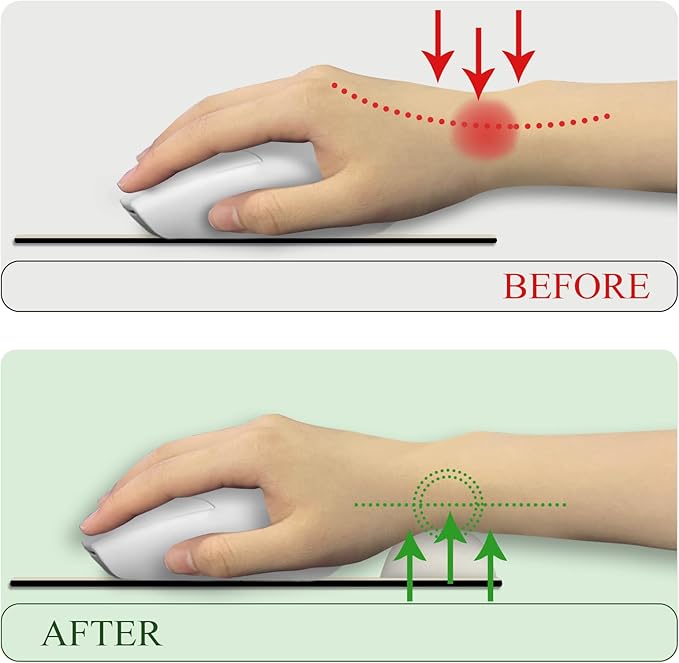 Ergonomic Mouse Pad with Wrist Rest, Gaming Mousepad Wrist Support with Non-Slip Pain Relief PU Base, Comfortable Computer Mouse Pads for Desk, Cute Office Desk Accessories Decor Apricot