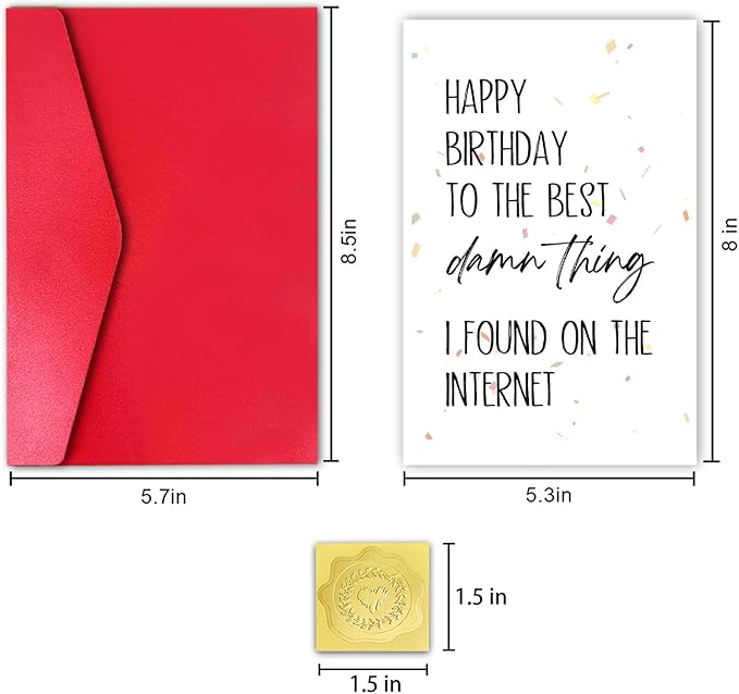 Funny Birthday Card for Husband Boyfriend, Dirt Birthday Card for Him, Happy Birthday to the Best Damn Thing I Found on the Internet