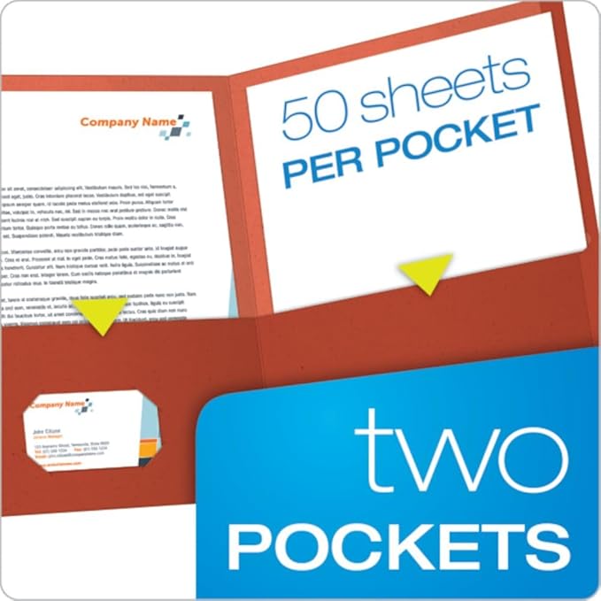 Oxford Earthwise by Oxford Twin Pocket Folders, Letter Size, Red, 25 per Box (78511)