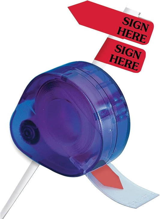Redi-Tag Sign Here Printed Arrow Dispenser Flags, 120 Flags per Dispenser, 1-7/8 x 9/16 Inches, Red (81024)