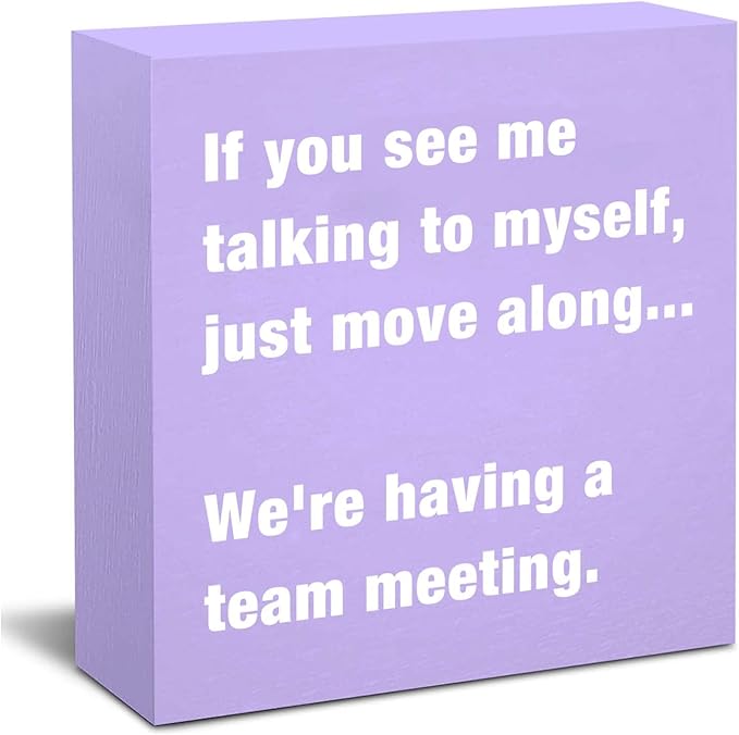 Purple Office Decor Desk Accessories Funny Office Decor Sign for Cubicle Decor or Desk Decorations for Women Home & Office Cute Purple Desk Accessories Gifts for Women Coworker
