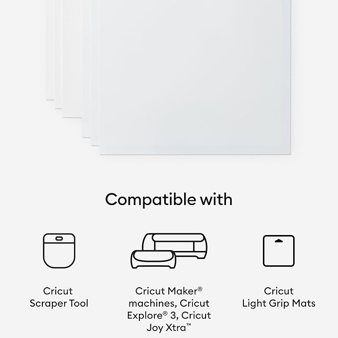 Cricut Waterproof Sticker Paper - US Letter Size (8.5in x 11in), Sticker Paper for Printer, Compatible with Cricut Maker, Explore 3, & Cricut Joy Xtra, White (6 Ct)