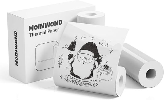 Thermal Transparent Paper Self-Adhesive Sticker Paper for Mini Thermal Pocket Printer D1,Black on Transparency 50mm x 3m,25mm Diameter,3-Rolls for Notes,Texts,Journal Photo and Notebuddy