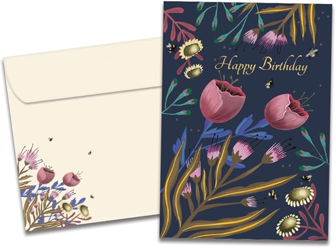 Tree-Free Greetings - Birthday Card - Artful Designs - 1 Card + Matching Envelope - Made in USA - 100% Recycled Paper - 5 x 7 - Beauty and Grace (GO65218)