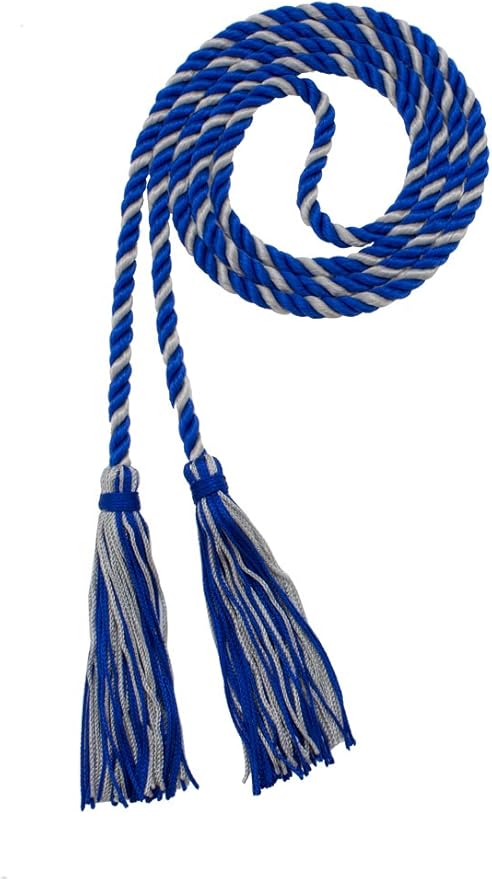 Tassel Depot Graduation Honor Cord - Royal/Gray - Every School Color Available - Made in USA