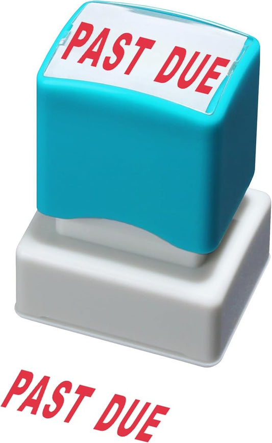 WAFJAMF Past Due Stamps–Self-Inking Rubber Office Stamp Red Ink Message Stamp-Medium