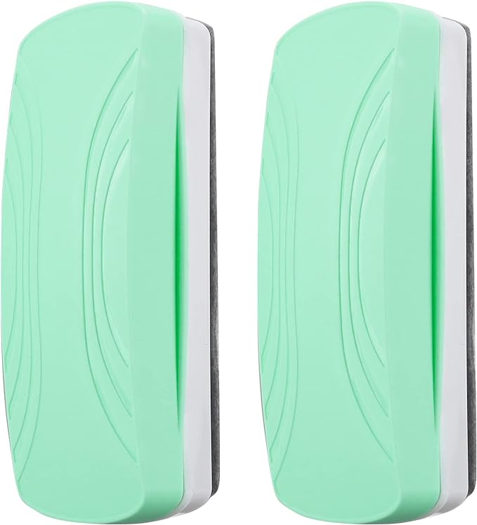 Ddaowanx Whiteboard Eraser, Magnetic Dry Erase Eraser, Glass Board Eraser,School and Office Supplies, Pack of 2 (Light Green)