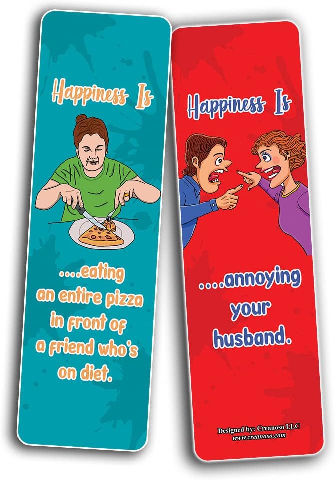 Creanoso What is Happiness? Happiness is? Bookmarks (5-Sets X 6 Cards) – Daily Inspirational Card Set – Interesting Book Page Clippers – Great Gifts for Adults and Professionals