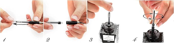 Dryden Designs Fountain Pen Medium Nib Gift Pouch - with 24 Ink Cartridges - MCM (Luscious Pink)